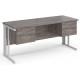 Maestro Cable Managed Desk With Twin Pedestals